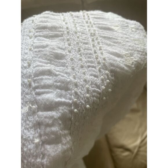 Free People white embroidered peasant blouse tunic top womens size S boho cotton - Picture 9 of 9